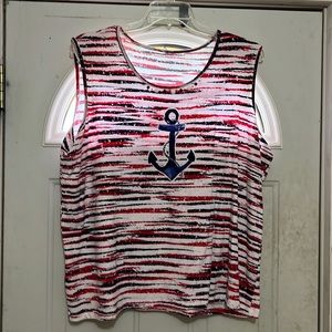 Patriotic Tank with red cover up NWOT.